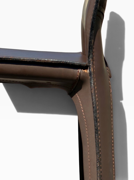 Sedia CAB 412 di Mario Bellini per Cassina, pelle sella marrone – Sedie da pranzo, Leather (photo 13 of 14)