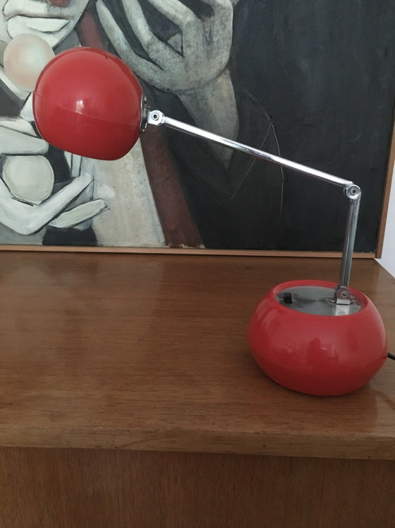 Vintage Desk Lamp, Table lamps, Plastic, Metal, Red (photo 6 of 8)