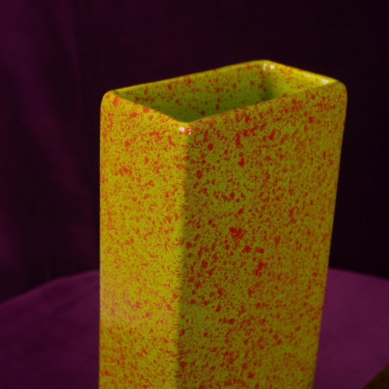 Geometrische dubbelkoloms keramische vaas Space Age, Italië 1970 – Plantenbak, Ceramic (photo 18 of 20)