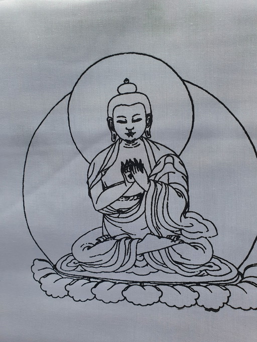 Buddha, A Unique Wall Decoration or Meditation Banner, With a Life Statement