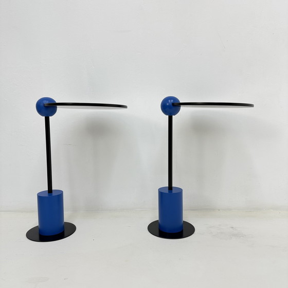 Image 1 of Pair of side table Edward Geluk for Arco – 1980’s ‘Piccolo’ postmodern Memphis style – Dutch design