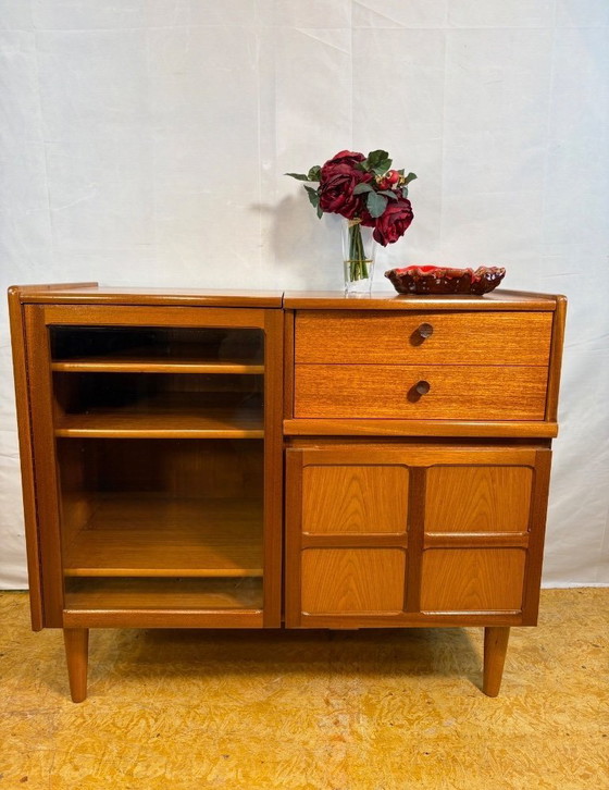 Image 1 of Mid Century Retro Teak Music Cabinet by Nathan (Circa 1960)     A fantastic and funky mid century modern teak music cabinet by N