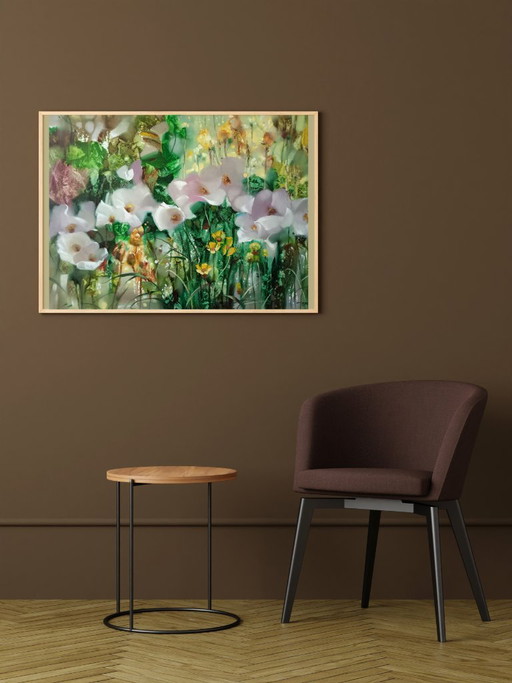 Original Oil Painting Abstract Expressionism Landscape Meadow Sunny Bouquet – schilderijen tekeningen, Canvas (photo 2 of 8)
