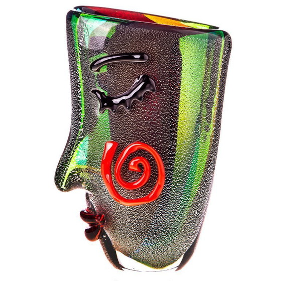 Image 1 of Murano glass vase with face