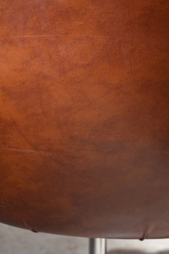 Image 1 of 70's Armchair / Swivel Chair Brown Skai Leather