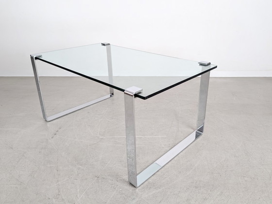 Image 1 of Original Draenert glass dining table, classic design, chrome finish