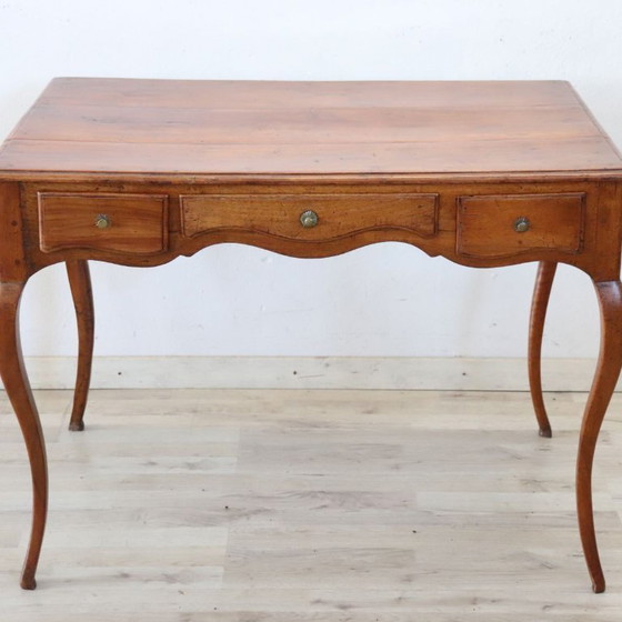 Image 1 of Antique Desk in Walnut and Cherry Wood, Italy 18th Century