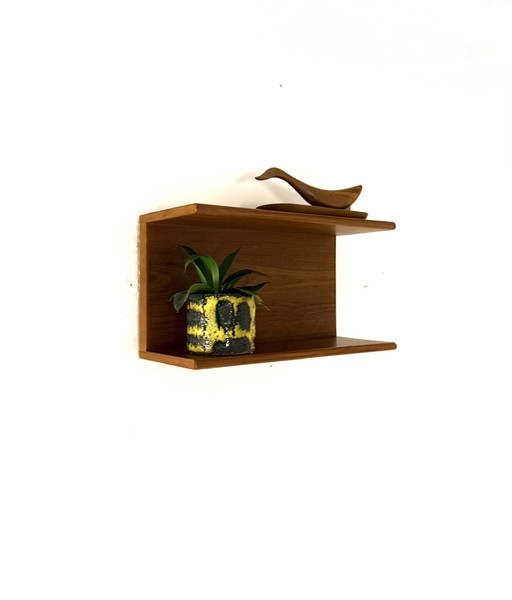 Mensola da parete vintage in teak anni '60