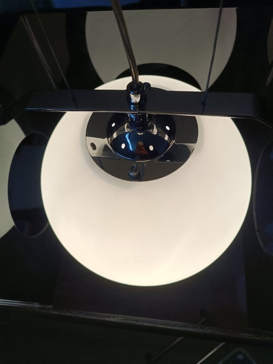 Image 1 of Lampe suspendue design plexiglas fumé 1990s