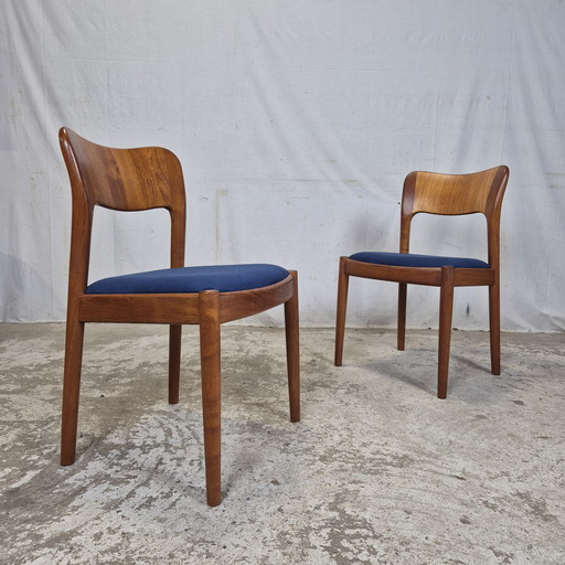 2x Koefoed, John Mortensen 'Ole' silla de comedor vintage danesa