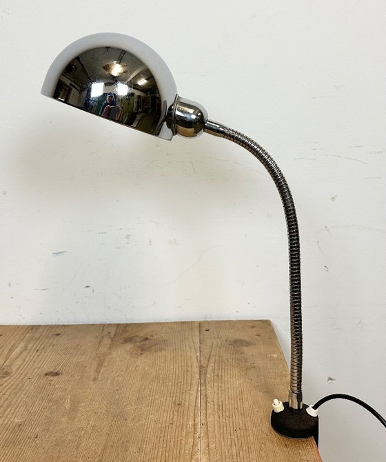 Image 1 of Vintage Chrome Italian Gooseneck Table Lamp, 1960s