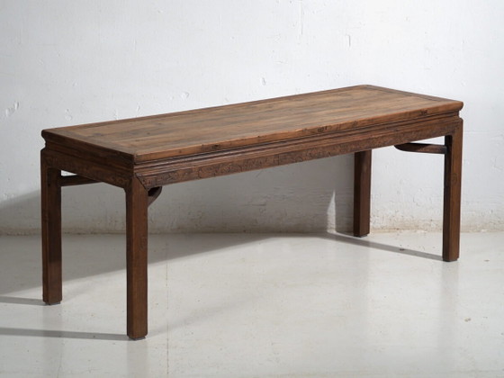 Antique long bench table in pine wood – China, circa 1900 – Dining tables (photo 2 of 40)