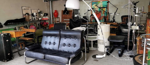 Ledersofa Borkum Ikea Schweden 1970er Jahre Bauhaus