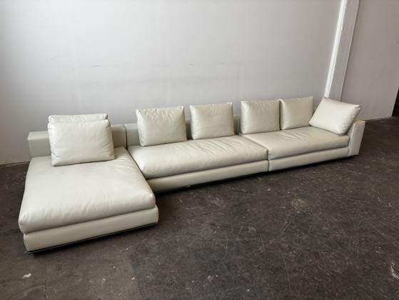 Image 1 of Minotti Hamilton designbank, leren sofa, zo goed als nieuw.