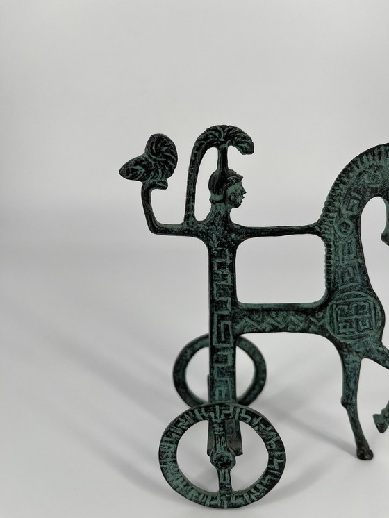 Image 1 of Figure Frederick Weinberg style goddess Athena & owl brass, bronze