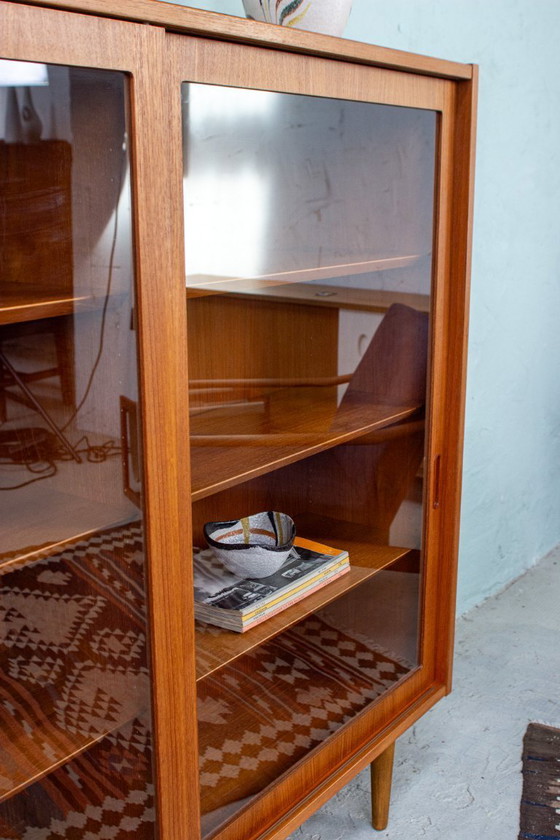 Image 1 of Vintage teakhouten vitrinekast, dressoir, ladekast, Hundevad Deens