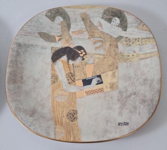 Image 1 of 8 platos coleccionables de porcelana de Gustav Klimt de Lilien Austria con certificados