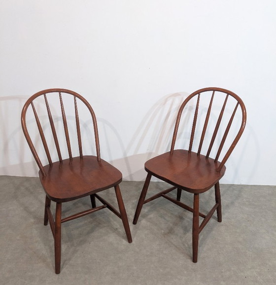 Image 1 of Deux chaises en acajou de style Mid-Century