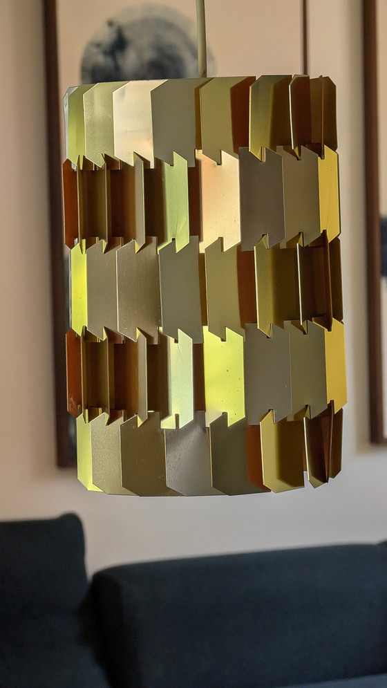 Image 1 of Lampada a sospensione Facet di Louis Weisdorf in ottone - Lyfa Danimarca, anni '60