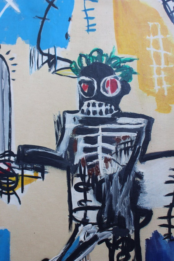 Image 1 of Modernistic Painting After Jean-Michel Basquiat, Circa 1980
