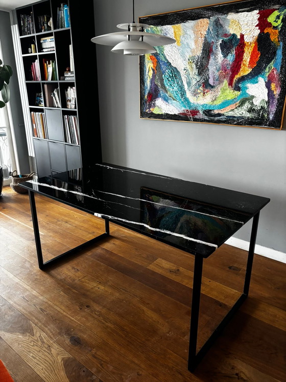 Image 1 of Marble table (160x90) with steal legs in great condition