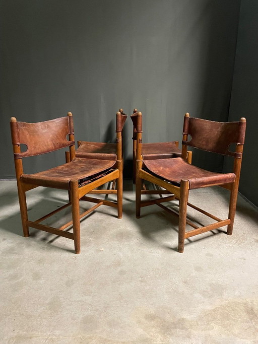 4 BØRGE MOGENSEN 'SPANISH' DINING CHAIRS FOR FREDERICIA, 1960