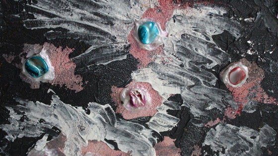 Image 1 of Trésors de la Terre, technique mixte sur panneau de contreplaqué et cadre en bois massif