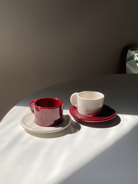 Image 1 of Ensemble de 4 tasses à café vintage en céramique