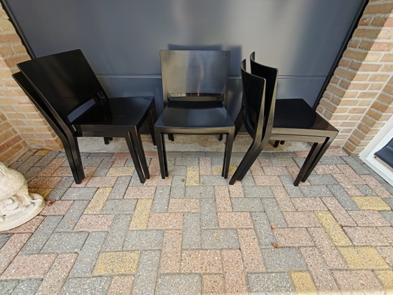 Image 1 of 6 sillas Kartell Lizz negras de 4 patas restauradas