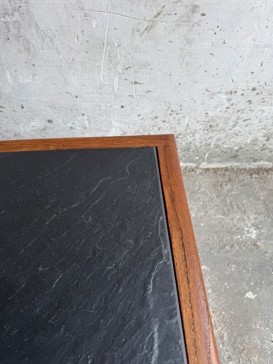 Image 1 of Vintage Oak Coffee Table with Slate Top  