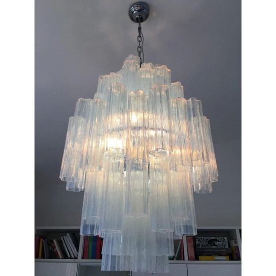 Image 1 of Lustre contemporain en verre de Murano Opalino « Tronchi »