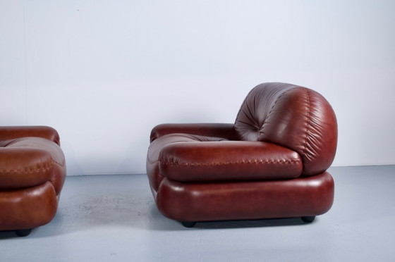 Image 1 of Ein Paar Sapporo-Ledersessel aus den 1970er Jahren, Verlag Mobil Girgi