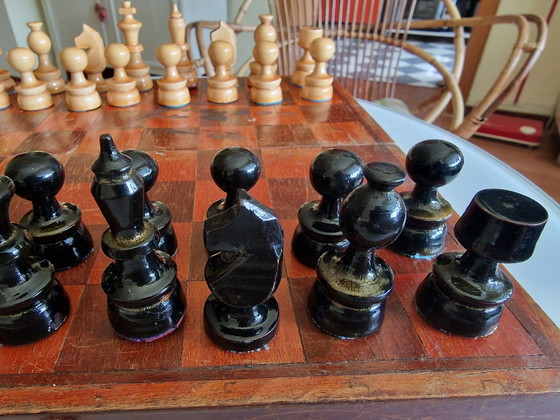 Schaakpartij Sovjet-Unie 1941 – Artel Kultsport Moskau, Decoratieve objecten, Metal, Wood (photo 5 of 15)