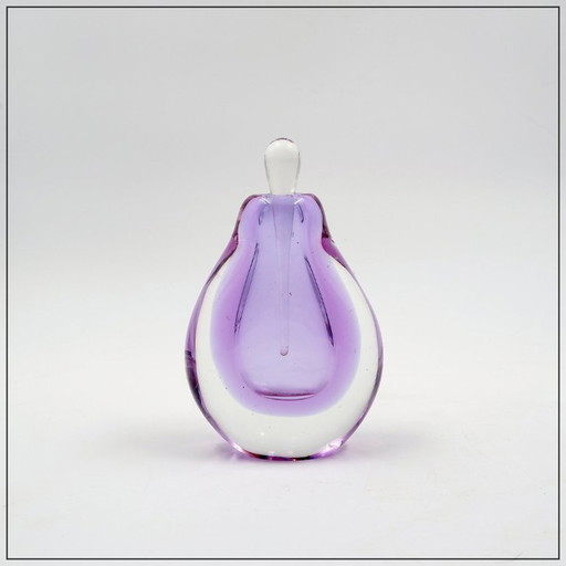 Murano blown glass perfume bottle, purple "Sommerso"