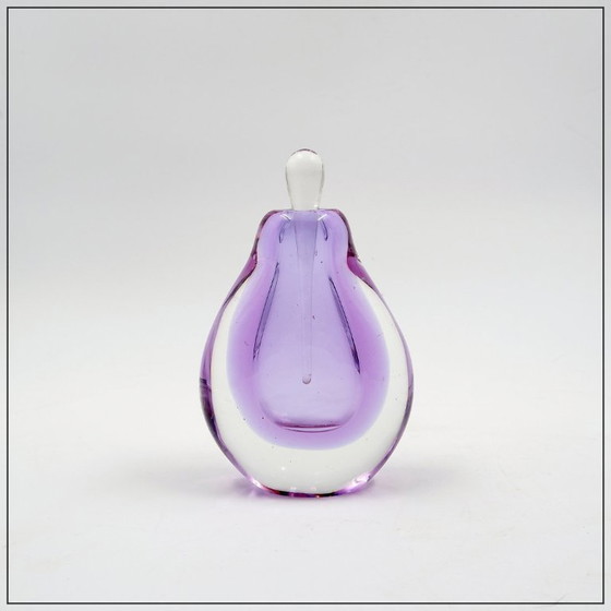 Image 1 of Murano blown glass perfume bottle, purple "Sommerso"