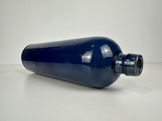 Image 1 of Soliflore à glaçure bleue - céramique