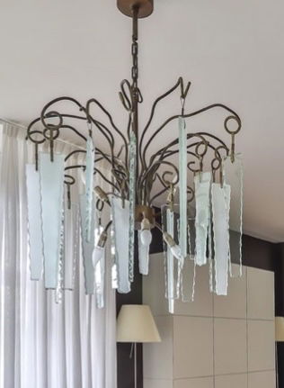 Brand van Egmond Frosted Glass Chandelier