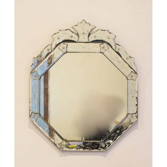 Image 1 of Vintage octagonal Venetian mirror