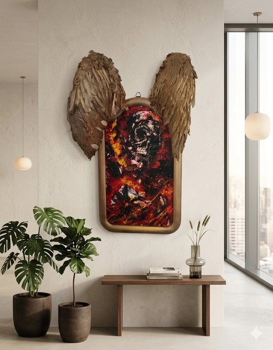 Image 1 of Artwork sculpture painting "Icarus Unbound" framed by G. Kellnberger