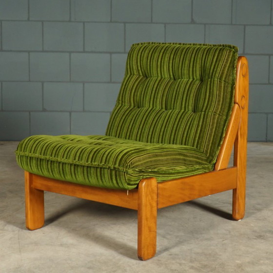 Image 1 of Gruppo di sedute/sedute modulari vintage – velluto verde – anni '70