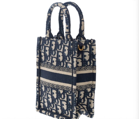 Image 1 of Sac DIOR Book Tote en Toile Bleu Marine - 101647 Prix soldé