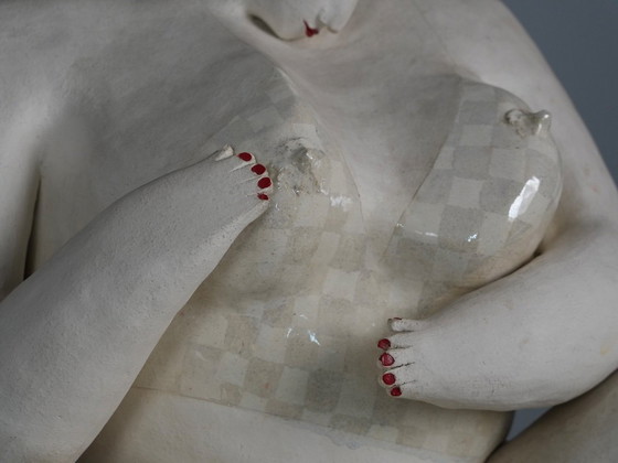 „Courage“ Expressive Keramik-Frauen-Bildhauerei von Evelyn Van Baarda, Niederlande, 1981 – Ceramic (photo 8 of 9)