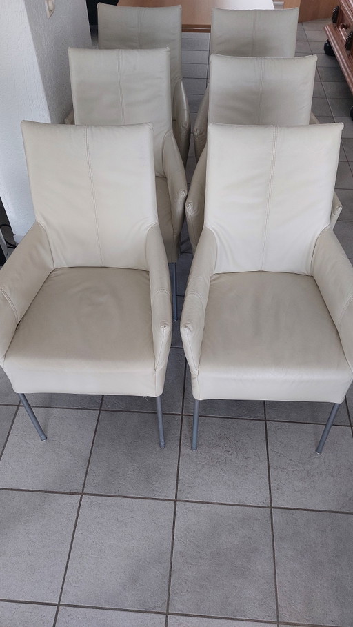 6 leather dining chairs by Bert Plantagie