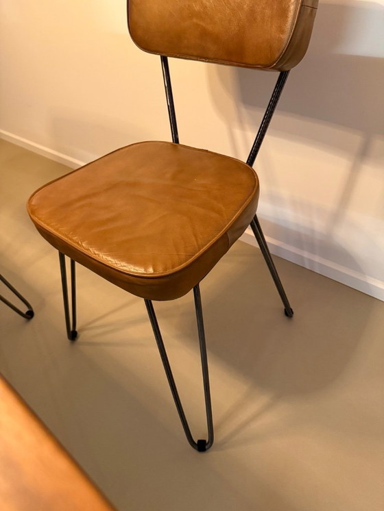 Image 1 of Chaises de salle à manger en cuir, 6 pièces