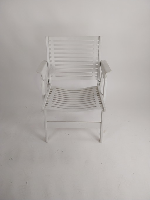 4 x Niko Kralj REX folding chairs. By Stol.  Original white.