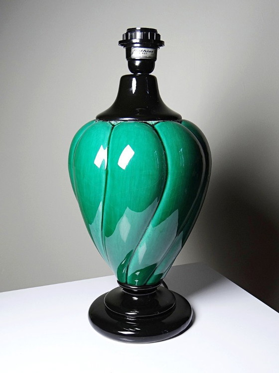 Grote vintage Mathias lamp van groen en zwart keramiek, jaren 70. – Tafellampen, Ceramic (photo 3 of 10)