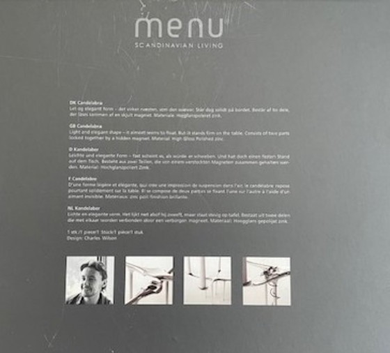Menü Dänemark Stilvoller dänischer Kerzenleuchter Charles Wilson 2005 – Menu Denmark, Kerzenhalter, Metal (photo 6 of 6)