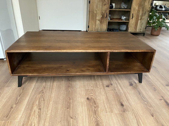 Image 1 of Industrial coffee table in walnut wood