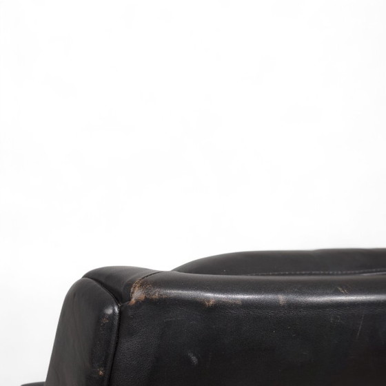 Image 1 of Carl Straub zwarte leren loungestoel, 1960