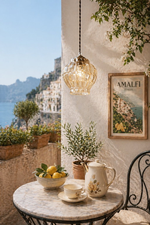 Tragbare Tischlampe mit goldener Kristallbirne